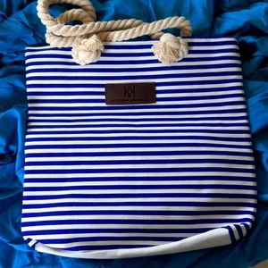 Katherine Karambelas striped beach bag